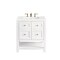 James Martin Vanities Breckenridge 30in Single Vanity, Bright White w/ 3 CM White Zeus Top 330-V30-BW-3WZ - alternate 2